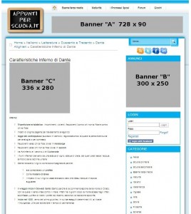 Banner posizionati nelle pagine interne